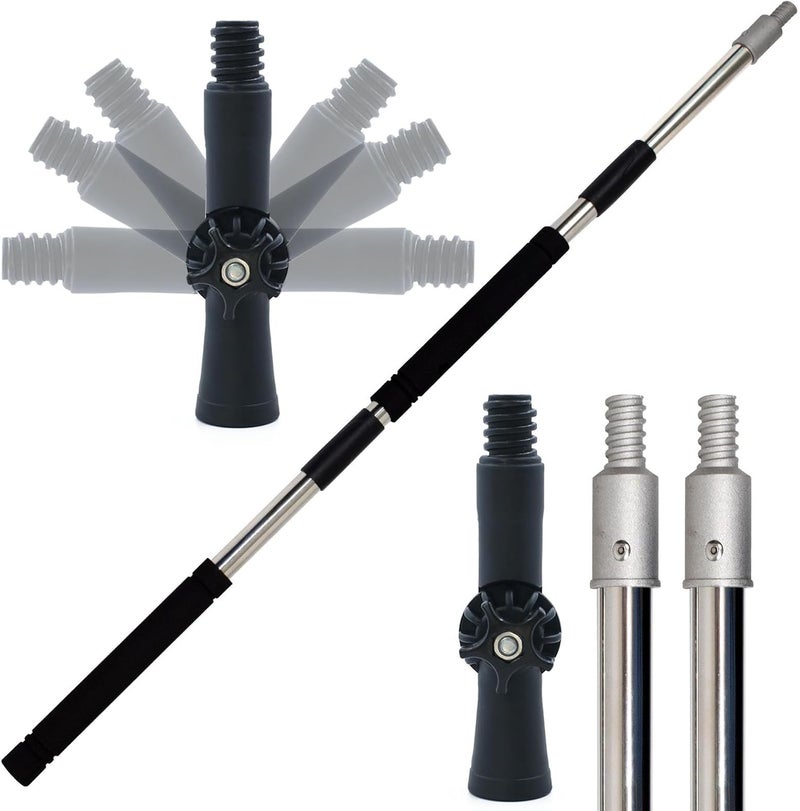 Greeily Paint Roller Extension Pole, 4ft to 12ft Paint Extension Pole Multi-Purpose Splicing Adjustment Long for Spider Brush Outdoor Spray Painting Roller Cleaning and Chandelier Replacement - Image 1